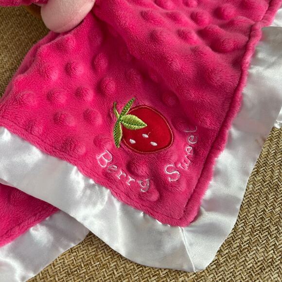 Carter’s Just One You Strawberry Girl Lovey Security Blanket Pink Satin Trim - Picture 3 of 7